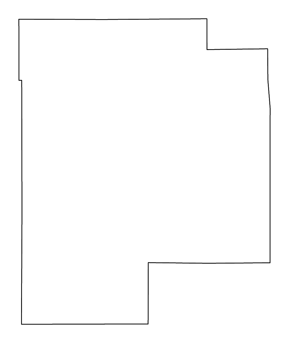 Outline map of Meeker County, Minnesota with rivers.