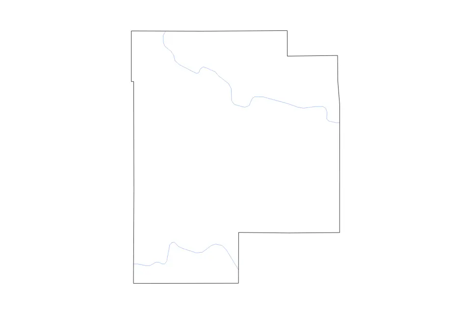 Carte de Meeker, Minnesota de type contour et rivières pour Amérique du Nord, montrant contour et rivières avec des limites nettes.