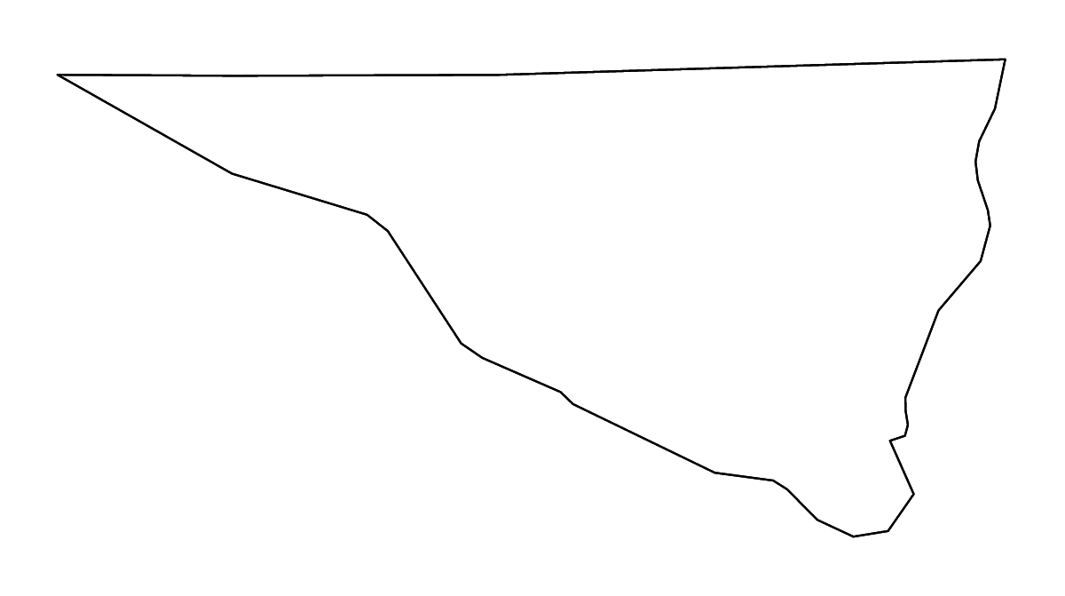 Outline map of Nicollet County, Minnesota with rivers.