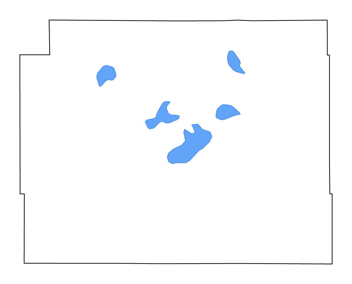 Mapa de contorno de Otter Tail, Minnesota con lagos y ríos.