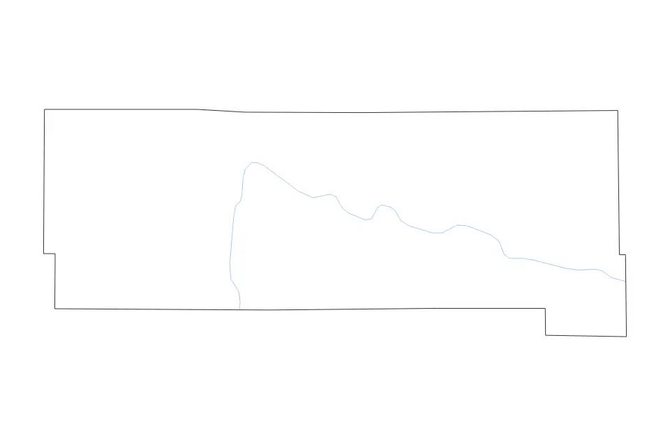 Carte de Pennington, Minnesota de type contour et rivières pour Amérique du Nord, montrant contour et rivières avec des limites nettes.