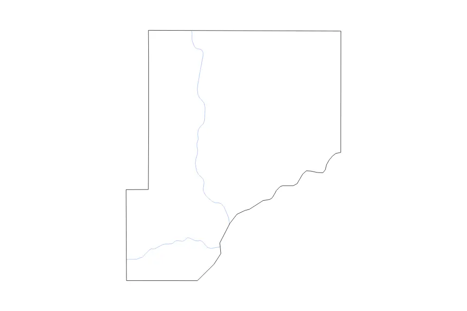 Mapa de Pine, Minnesota de tipo contorno y ríos para América del Norte, con contorno y ríos con límites limpios.