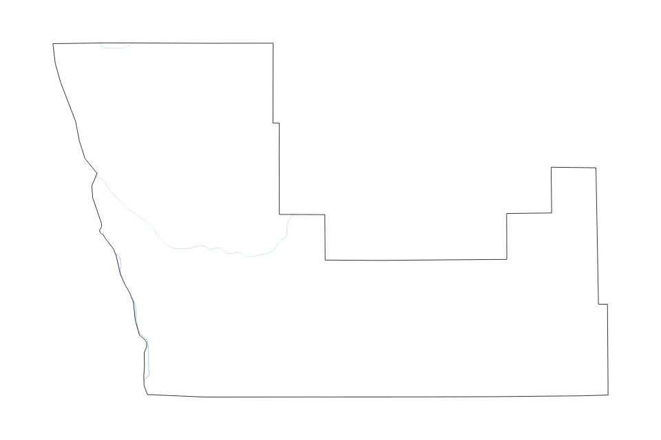 Carte de Polk, Minnesota de type contour et rivières pour Amérique du Nord, montrant contour et rivières avec des limites nettes.