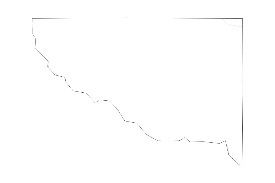 Outline map of Sherburne County, Minnesota with subdivision borders and rivers.