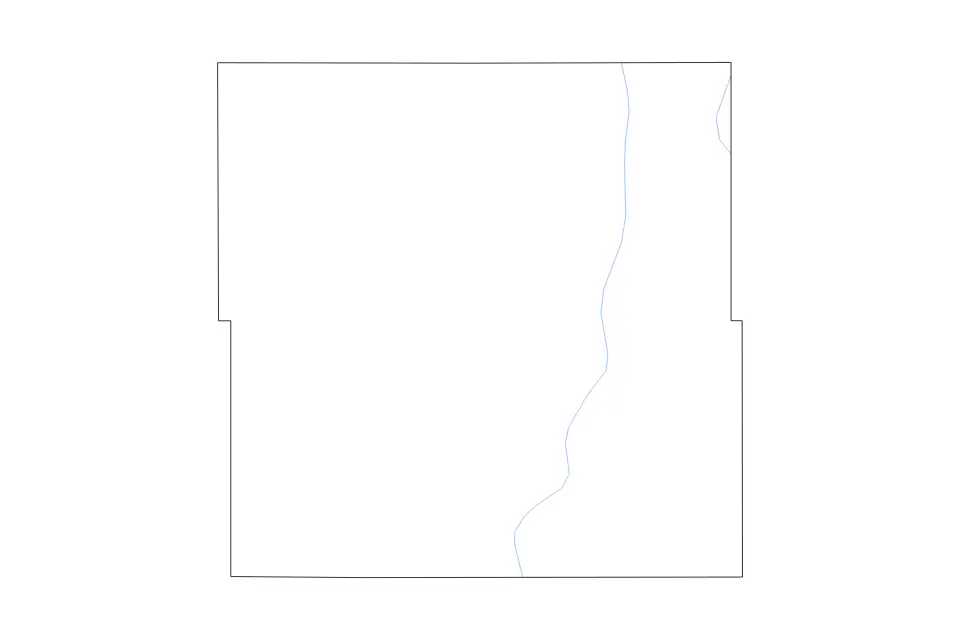 Carte de Stevens, Minnesota de type contour et rivières pour Amérique du Nord, montrant contour et rivières avec des limites nettes.