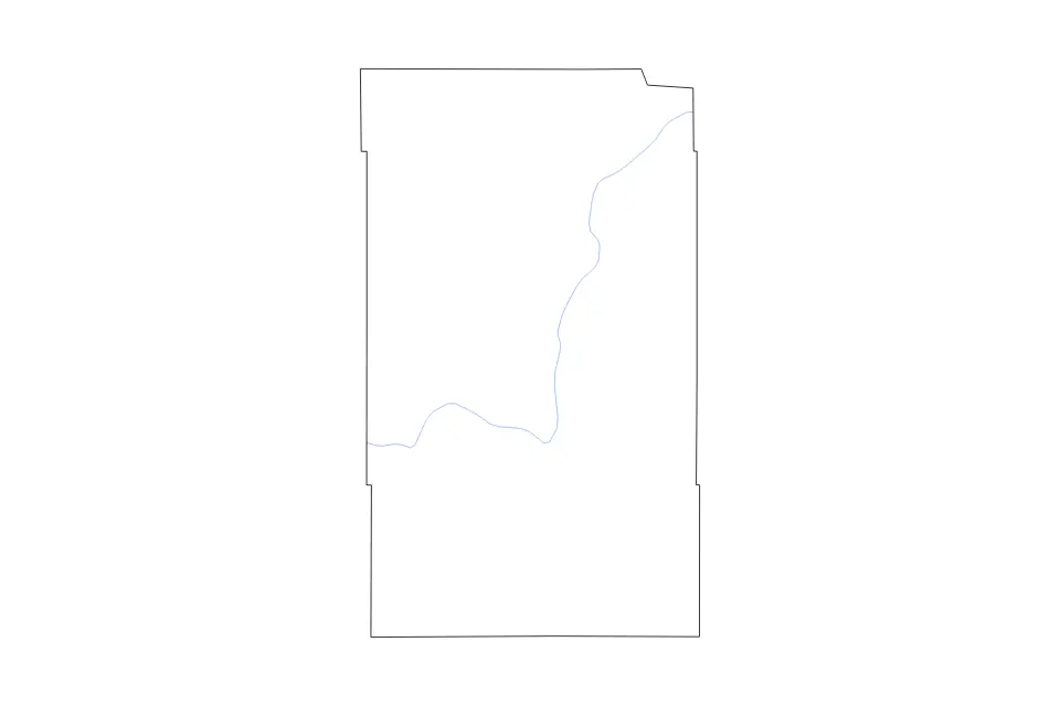 Outline map of Todd County, Minnesota with subdivision borders and rivers.