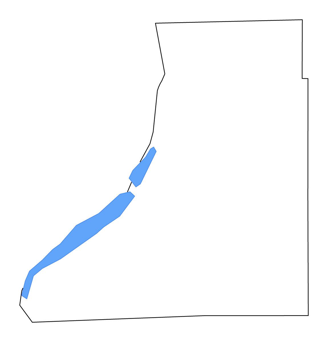 Carte de contour de Traverse, Minnesota avec lacs et rivières.
