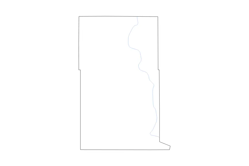 Carte de Wadena, Minnesota de type contour et rivières pour Amérique du Nord, montrant contour et rivières avec des limites nettes.