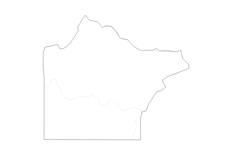 Outline map of Wright County, Minnesota with subdivision borders and rivers.