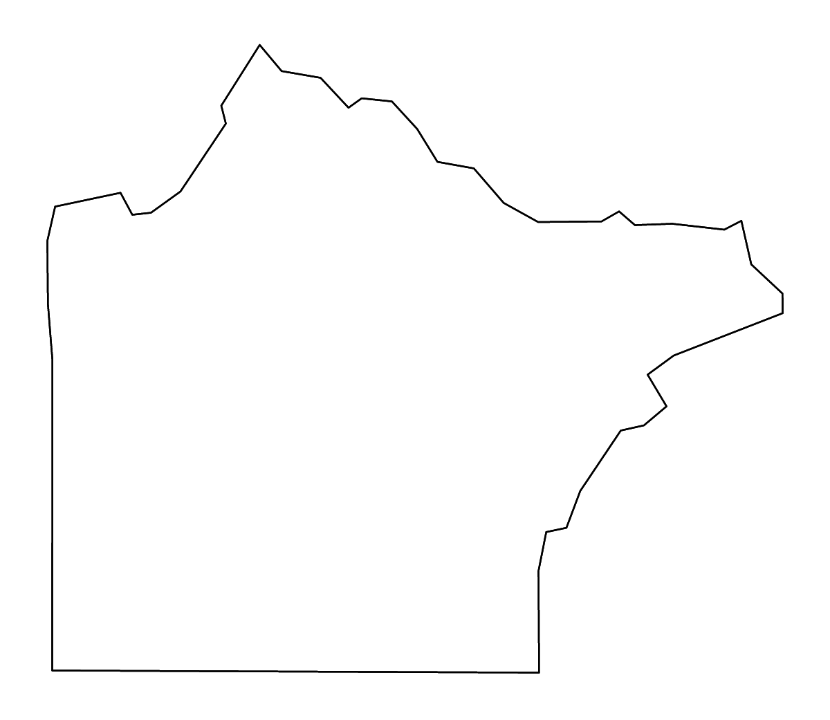Mapa de contorno de Wright, Minnesota con ríos.