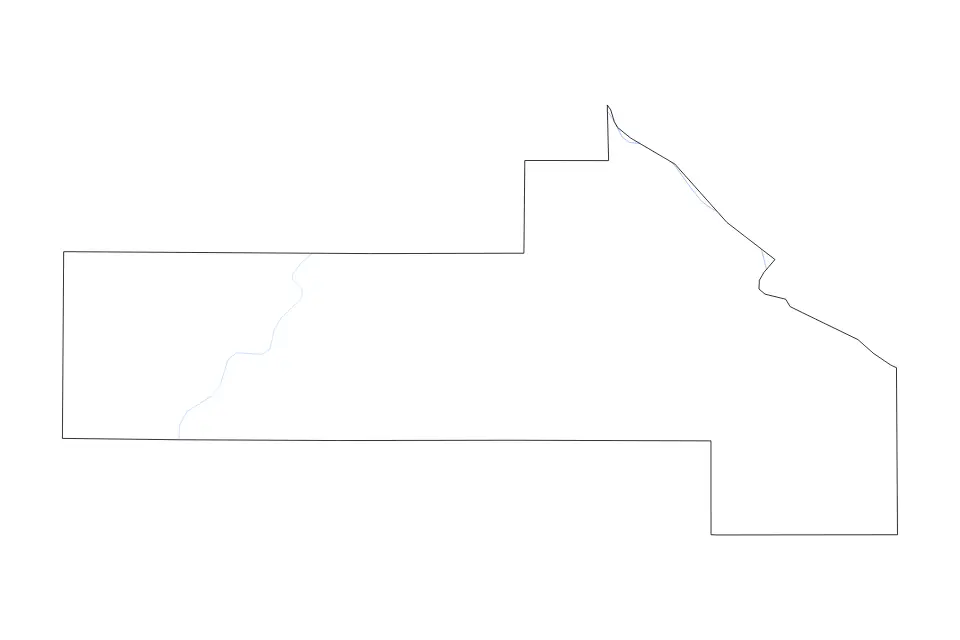 Mapa de Yellow Medicine, Minnesota de tipo contorno y ríos para América del Norte, con contorno y ríos con límites limpios.