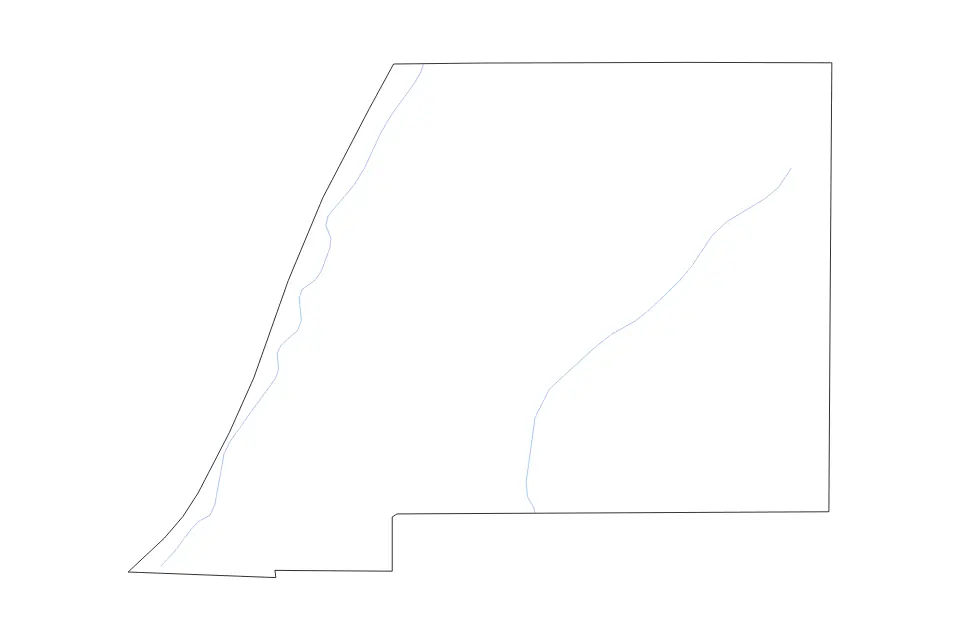 Carte de Attala, Mississippi de type contour et rivières pour Amérique du Nord, montrant contour et rivières avec des limites nettes.
