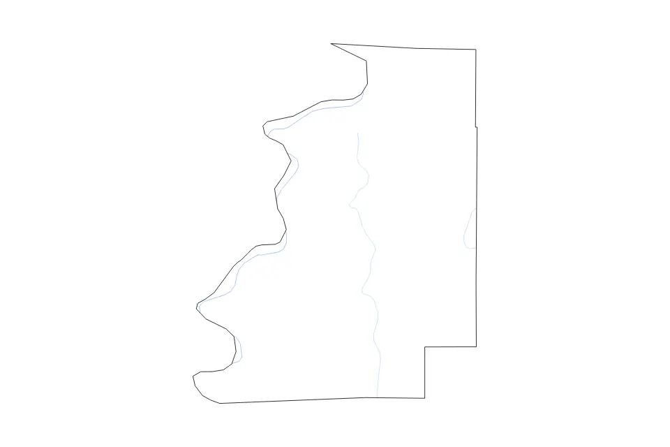 Mapa de Bolivar, Mississippi de tipo contorno y ríos para América del Norte, con contorno y ríos con límites limpios.