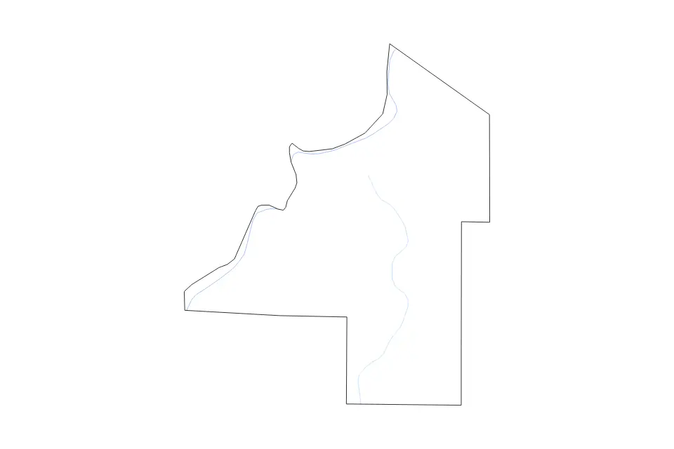 Mapa de Coahoma, Mississippi de tipo contorno y ríos para América del Norte, con contorno y ríos con límites limpios.