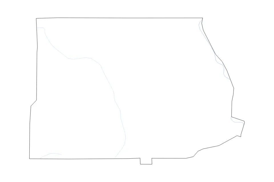 Mapa de Copiah, Mississippi de tipo contorno y ríos para América del Norte, con contorno y ríos con límites limpios.