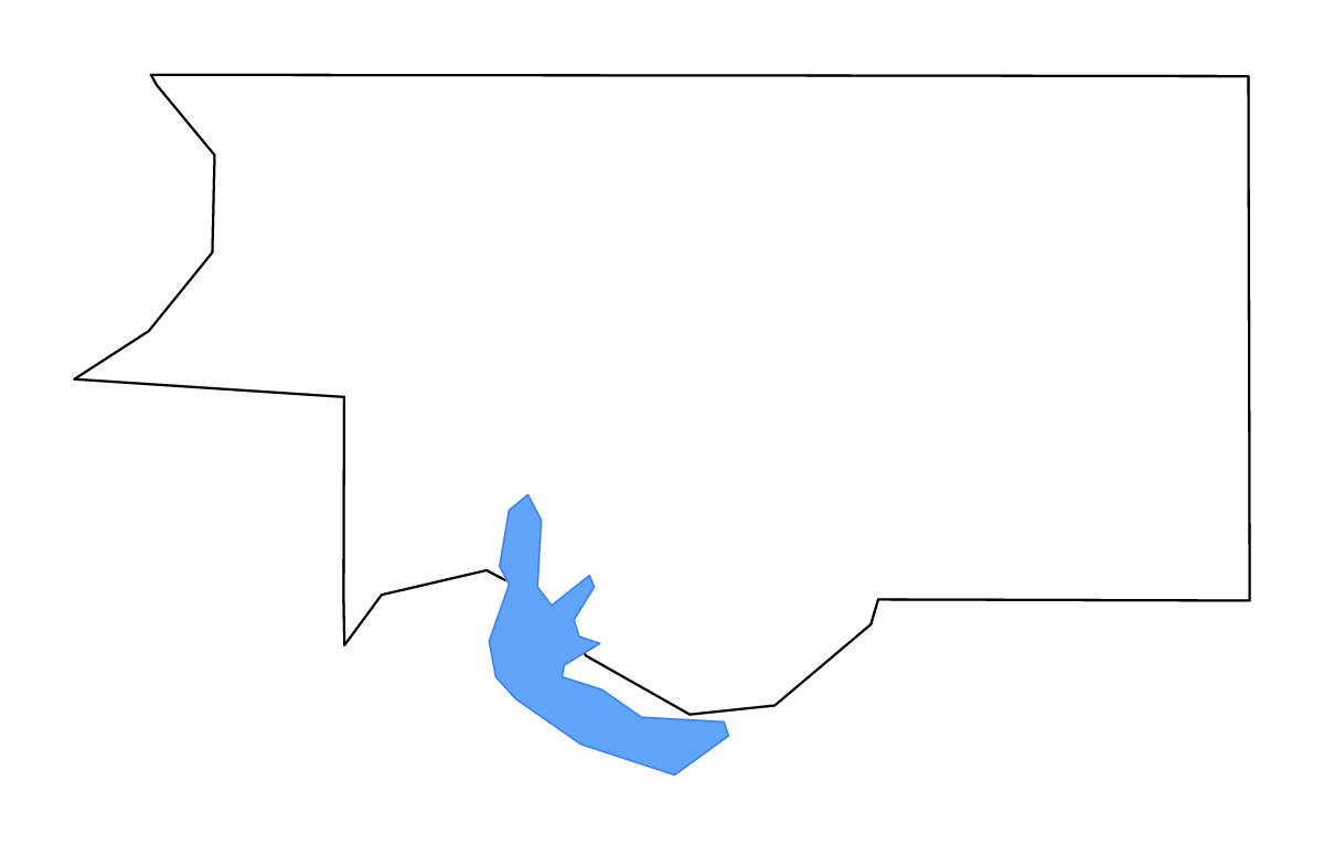 Mapa de contorno de DeSoto, Mississippi con lagos y ríos.