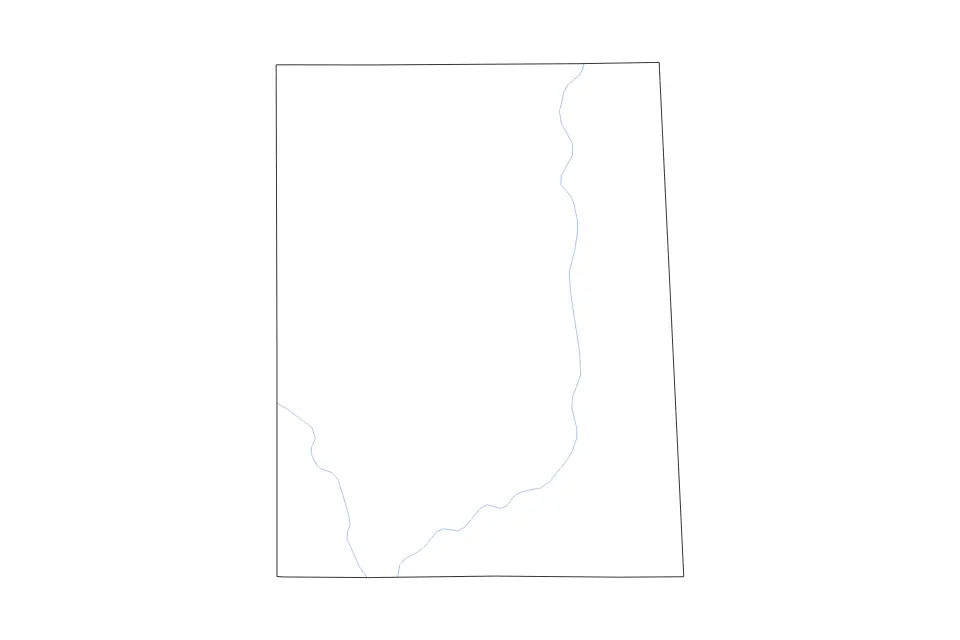 Carte de Greene, Mississippi de type contour et rivières pour Amérique du Nord, montrant contour et rivières avec des limites nettes.