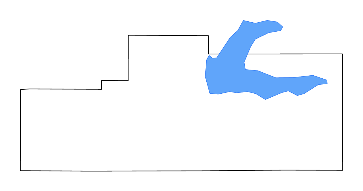 Mapa de contorno de Grenada, Mississippi con lagos y ríos.