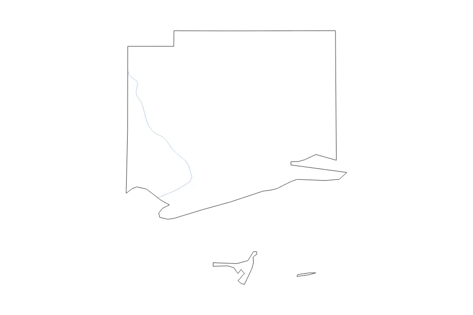 Mapa de Harrison, Mississippi de tipo contorno y ríos para América del Norte, con contorno y ríos con límites limpios.