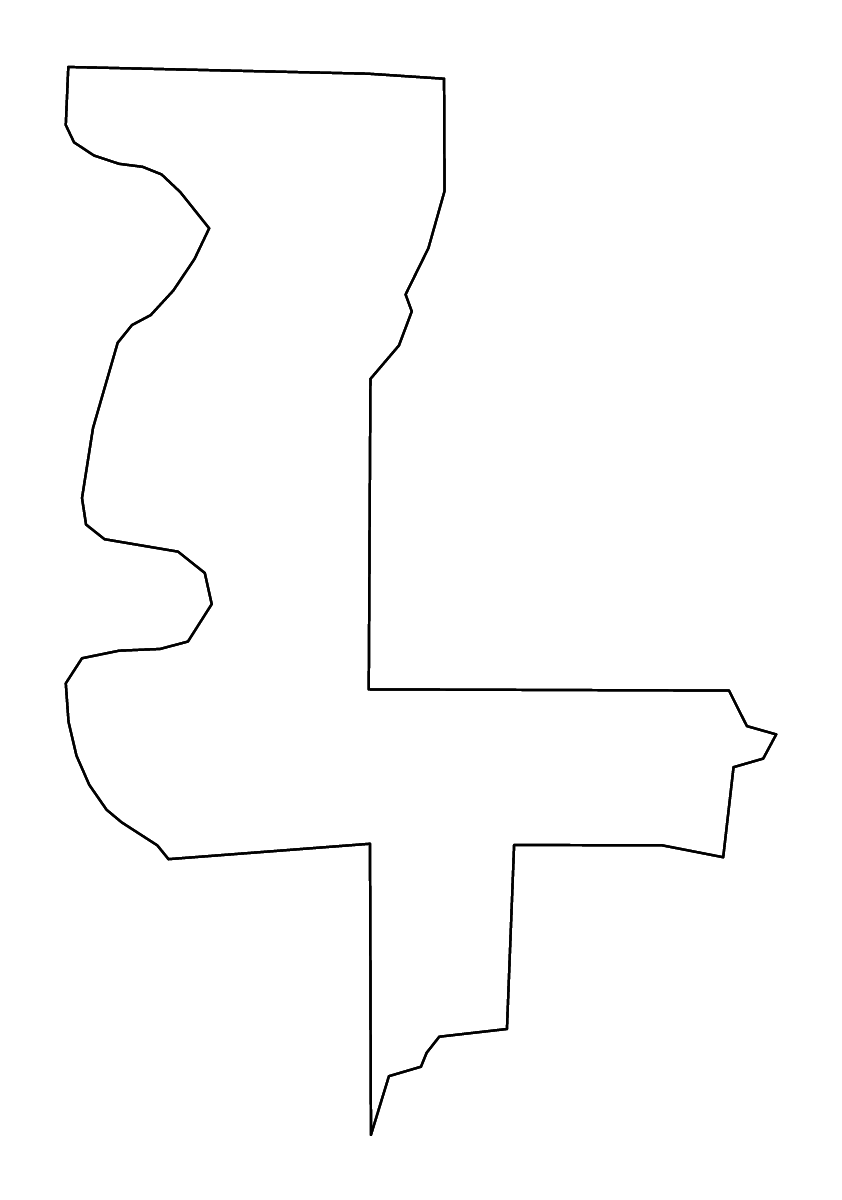 Mapa de contorno de Issaquena, Mississippi con ríos.