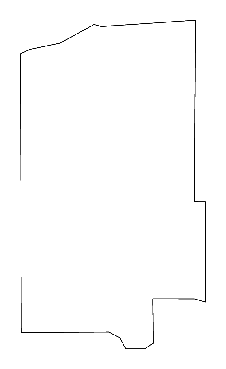 Mapa de contorno de Lawrence, Mississippi con ríos.