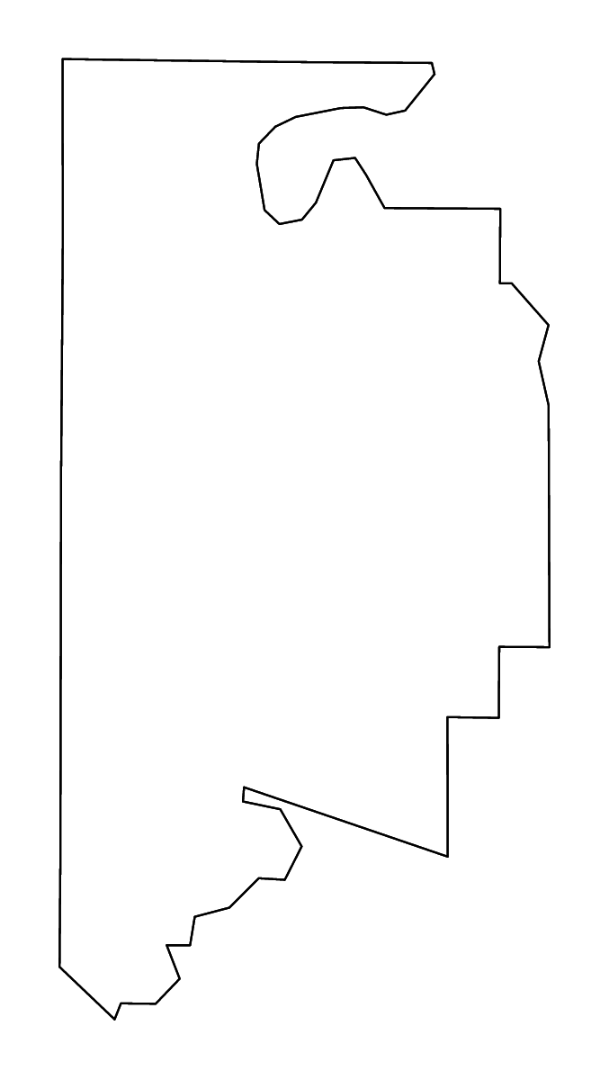 Mapa de contorno de Leflore, Mississippi con ríos.
