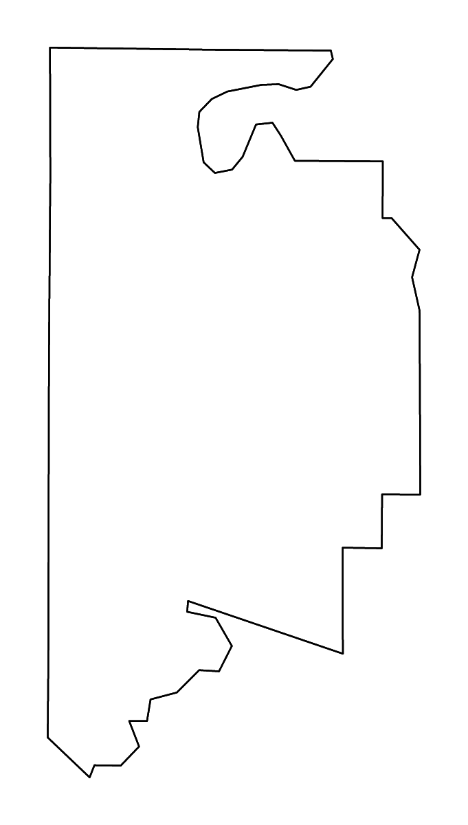 Carte de contour de Leflore, Mississippi avec rivières.