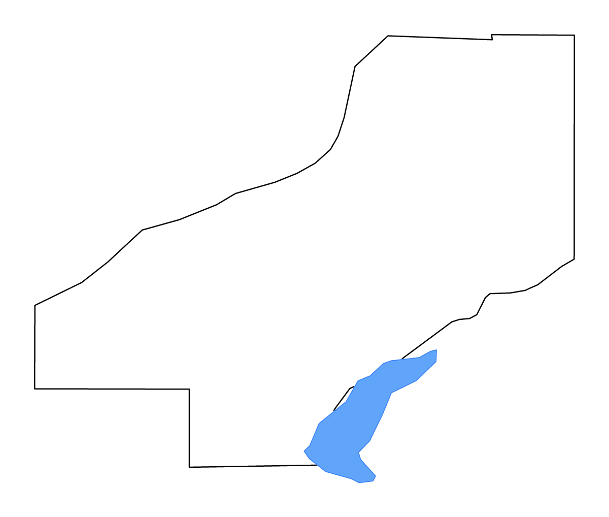 Carte de contour de Madison, Mississippi avec lacs et rivières.