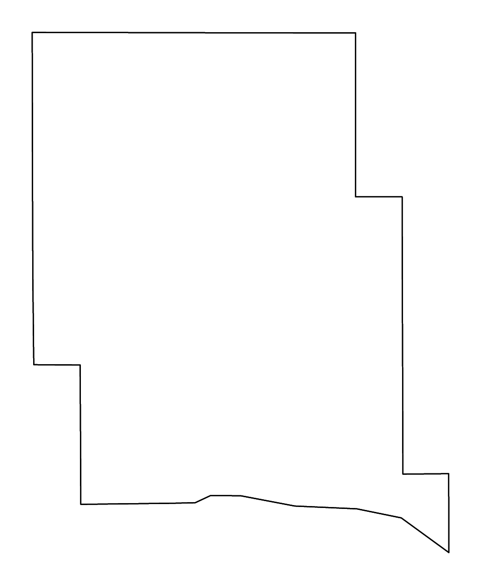 Mapa de contorno de Marshall, Mississippi con ríos.
