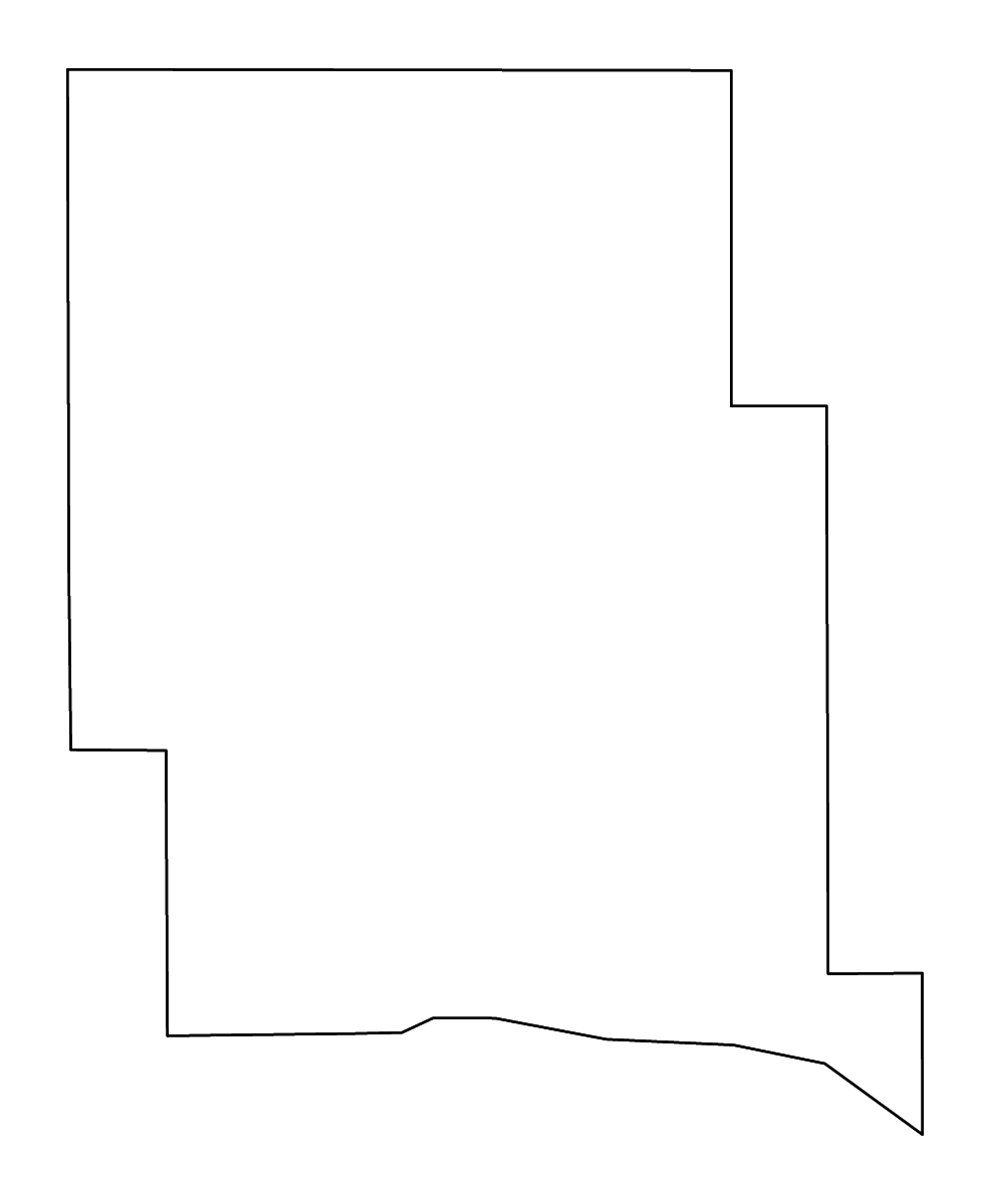 Mapa de contorno de Marshall, Mississippi con ríos.