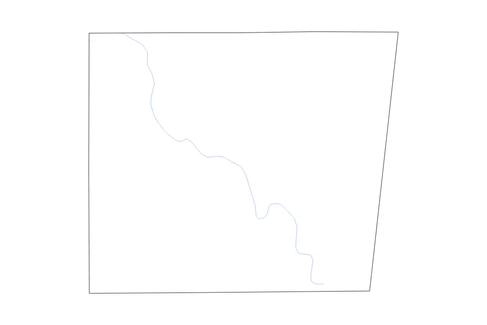 Mapa de Noxubee, Mississippi de tipo contorno y ríos para América del Norte, con contorno y ríos con límites limpios.