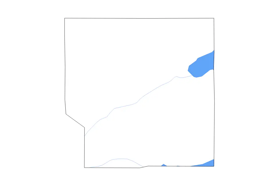 Outline map of Panola County, Mississippi with subdivision borders and major lakes and rivers.