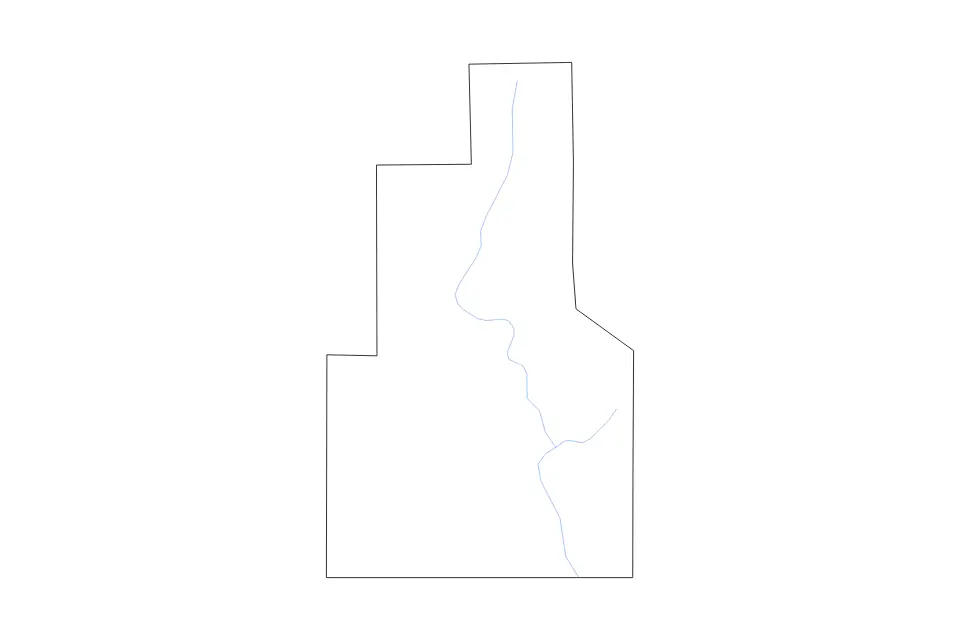 Carte de Quitman, Mississippi de type contour et rivières pour Amérique du Nord, montrant contour et rivières avec des limites nettes.
