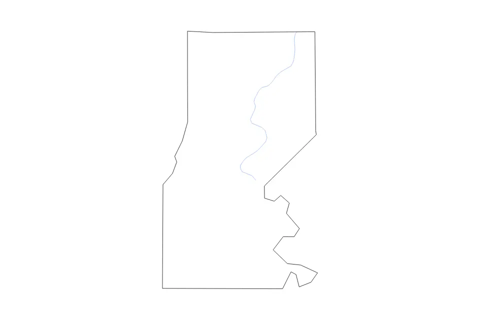 Carte de Sharkey, Mississippi de type contour et rivières pour Amérique du Nord, montrant contour et rivières avec des limites nettes.