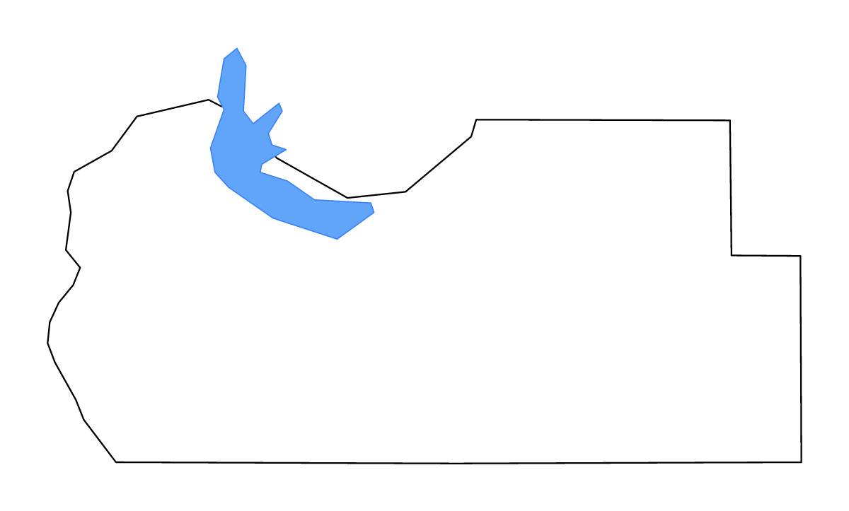 Mapa de contorno de Tate, Mississippi con lagos y ríos.