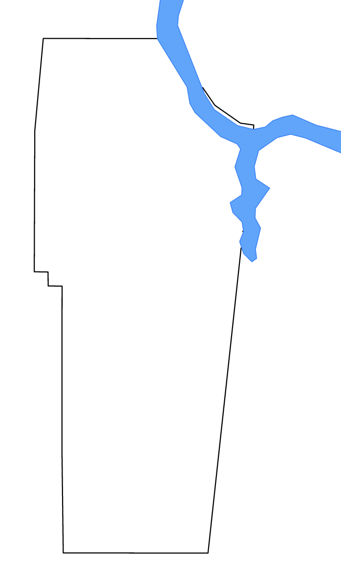 Mapa de contorno de Tishomingo, Mississippi con lagos y ríos.