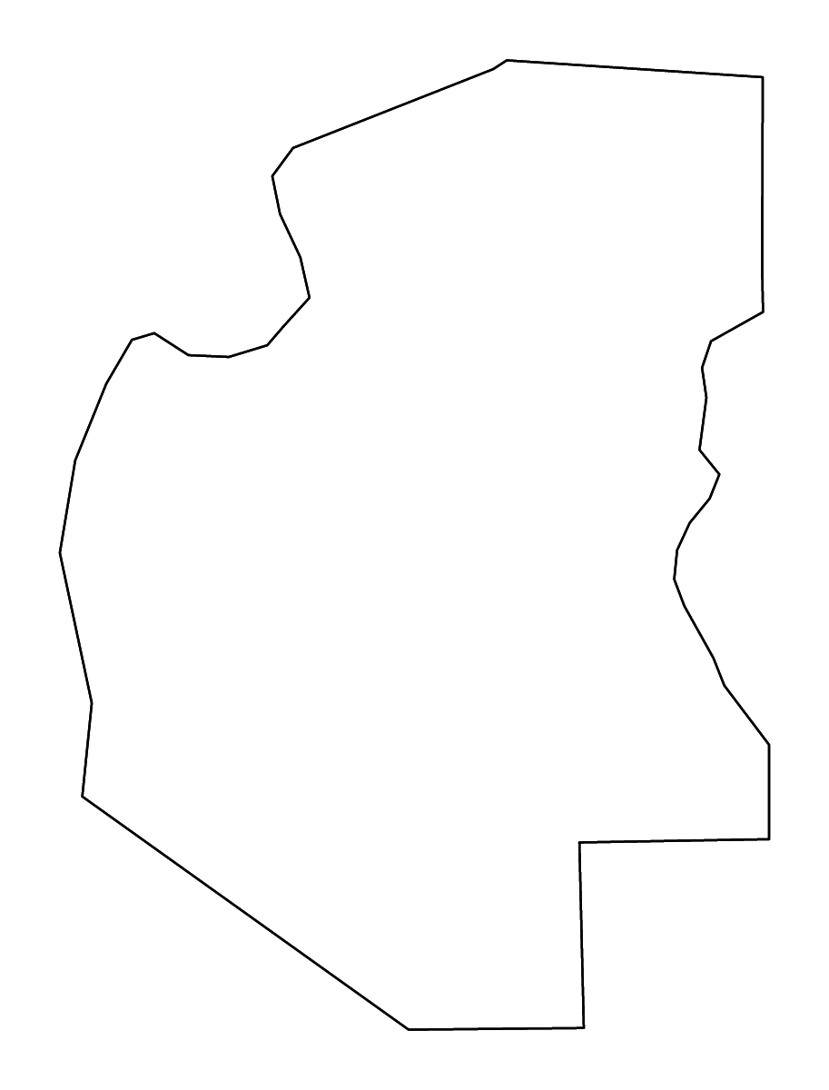 Mapa de contorno de Tunica, Mississippi con ríos.