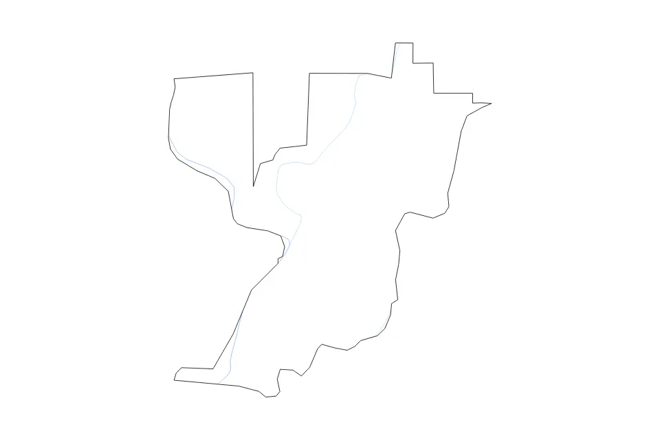 Carte de Warren, Mississippi de type contour et rivières pour Amérique du Nord, montrant contour et rivières avec des limites nettes.