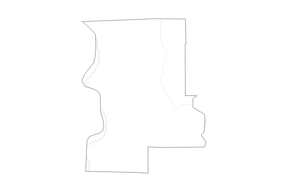 Carte de Washington, Mississippi de type contour et rivières pour Amérique du Nord, montrant contour et rivières avec des limites nettes.