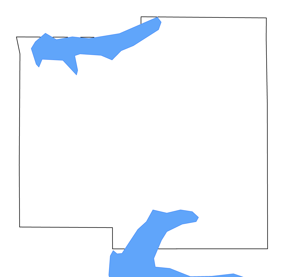 Mapa de contorno de Yalobusha, Mississippi con lagos.