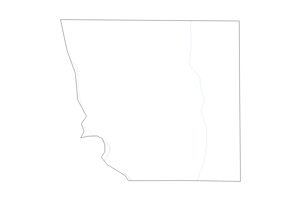 Carte de Andrew, Missouri de type contour et rivières pour Amérique du Nord, montrant contour et rivières avec des limites nettes.