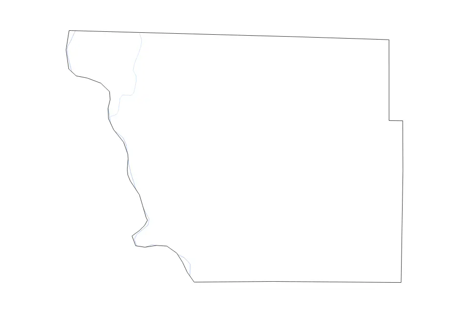 Outline map of Atchison County, Missouri with subdivision borders and rivers.
