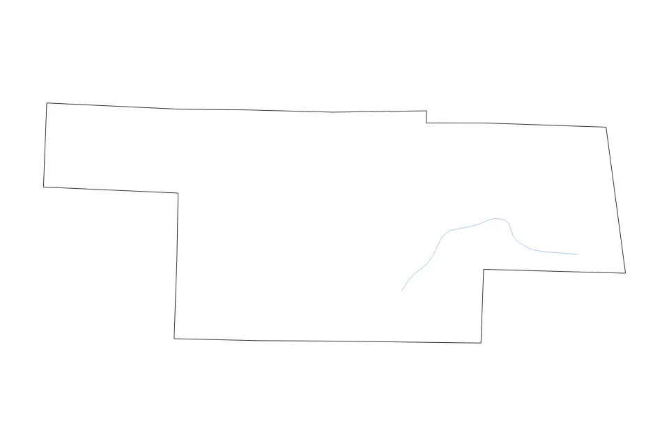 Outline map of Audrain County, Missouri with subdivision borders and rivers.