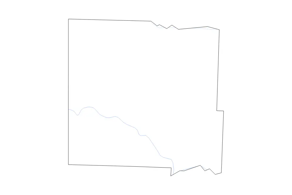 Carte de Bates, Missouri de type contour et rivières pour Amérique du Nord, montrant contour et rivières avec des limites nettes.