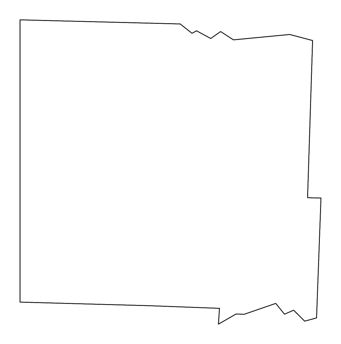 Mapa de contorno de Bates, Missouri con ríos.