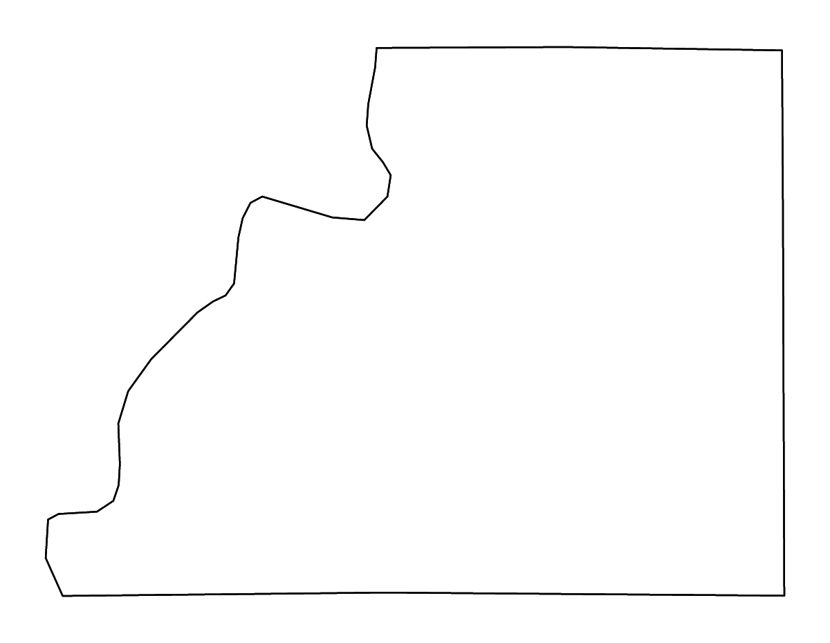 Mapa de contorno de Buchanan, Missouri con ríos.