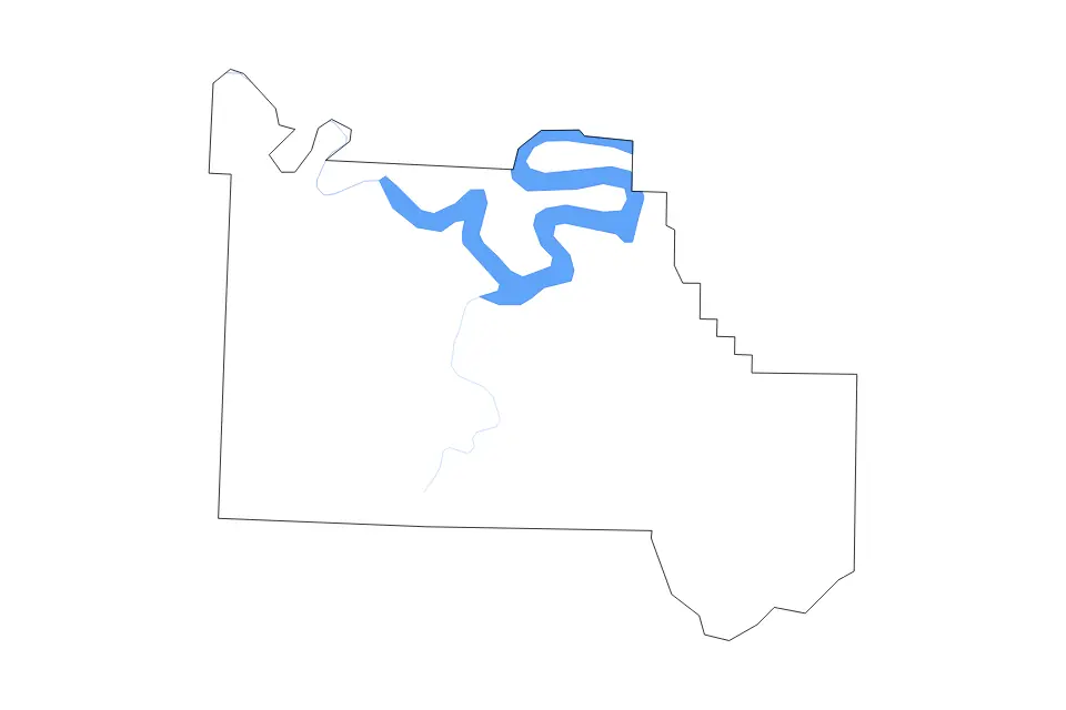 Carte de Camden, Missouri de type contour, lacs et rivières pour Amérique du Nord, montrant contour, lacs et rivières avec des éléments hydrographiques comme Lake of the Ozarks.