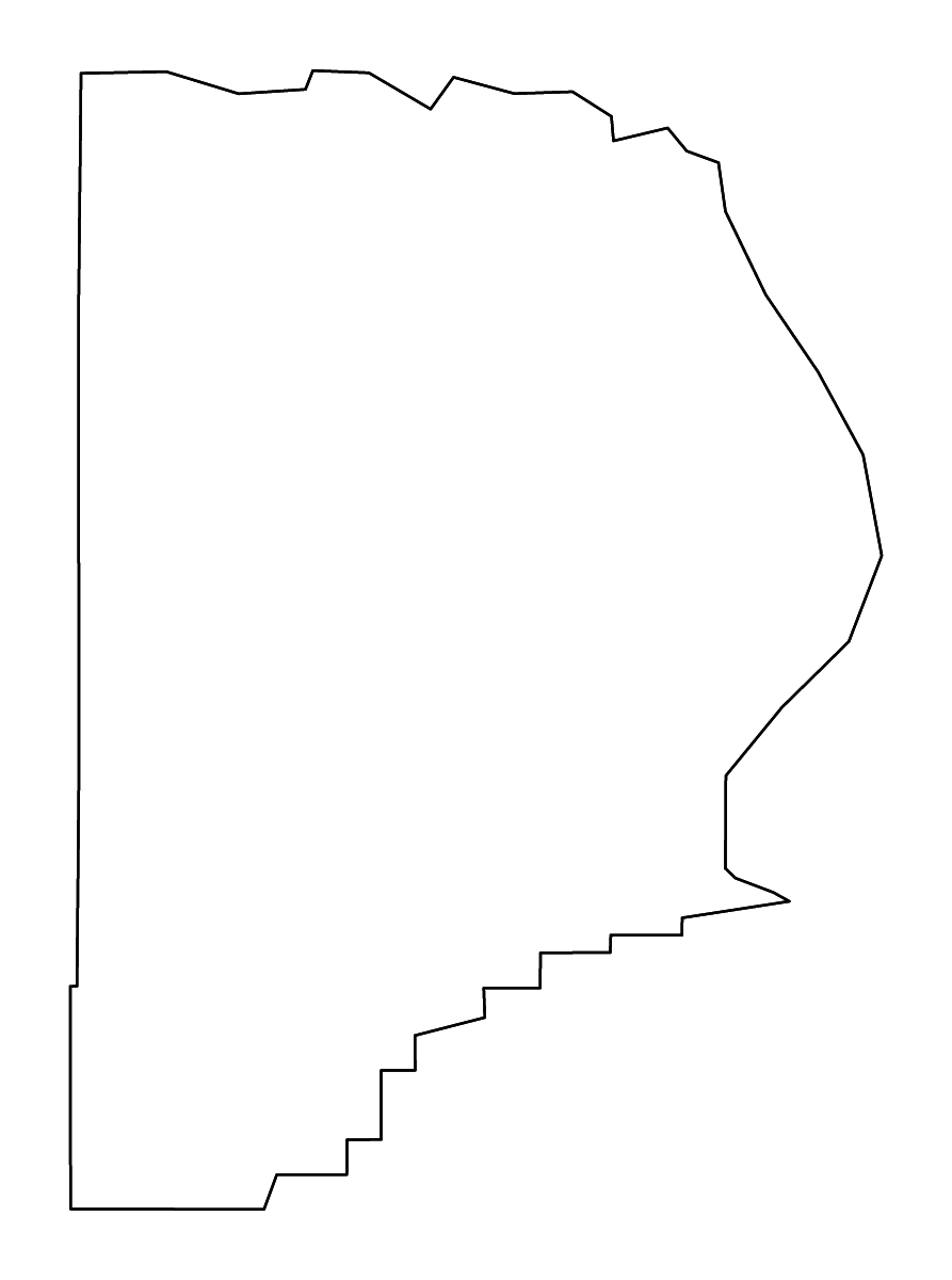 Mapa de contorno de Cape Girardeau, Missouri con ríos.
