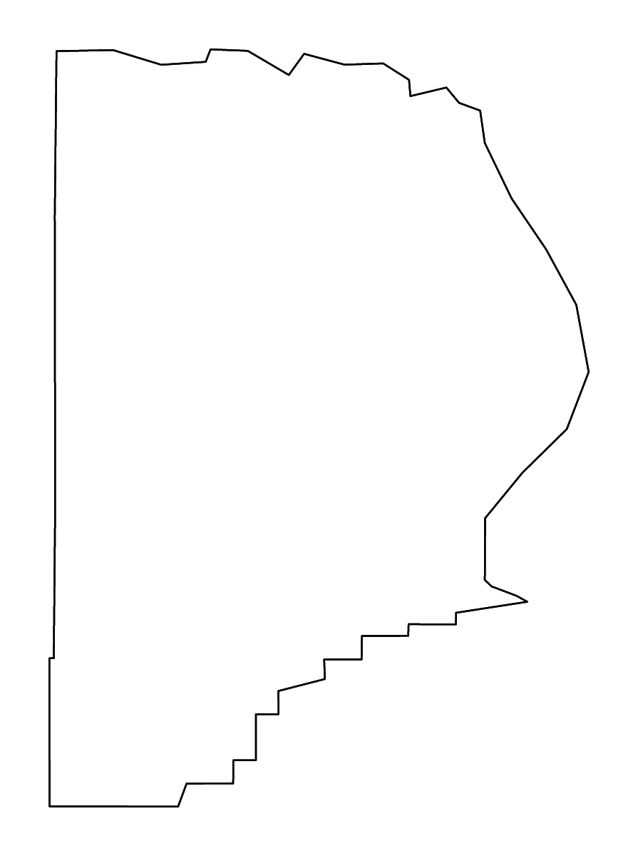 Mapa de contorno de Cape Girardeau, Missouri con ríos.