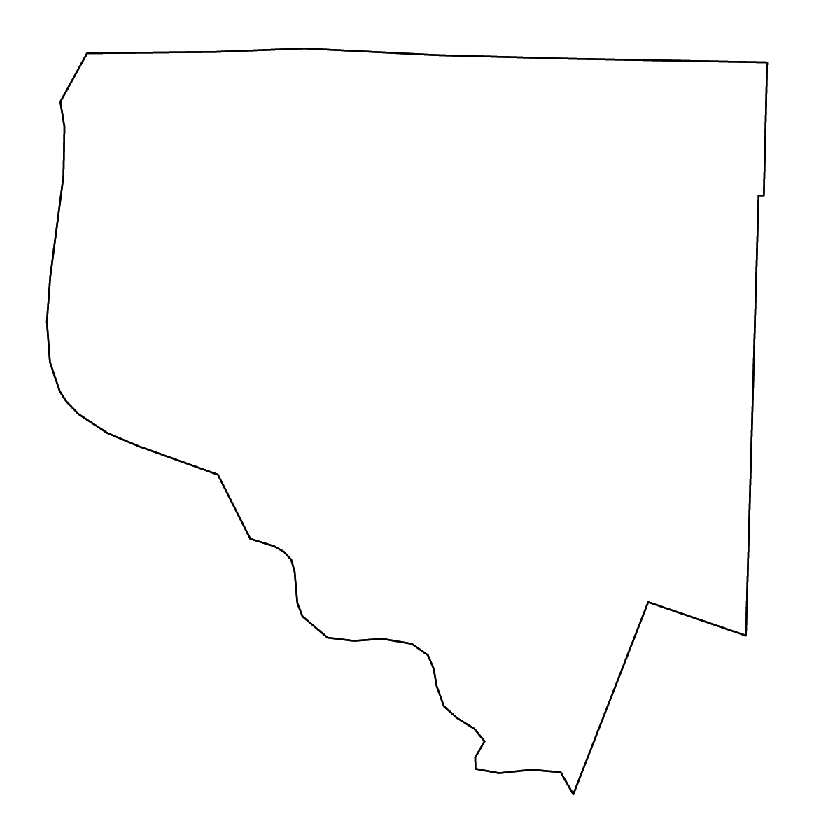 Mapa de contorno de Chariton, Missouri con ríos.